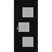 Межкомнатная дверь Uberture серия Eco-Light 2181 велюр шоко со стеклом сатин