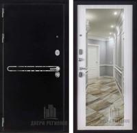 Входная дверь металлическая Regidoors Президент S1Z антик графит с блестками-сандал белый с зеркалом