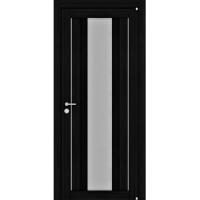 Межкомнатная дверь Uberture серия Eco-Light 2191 велюр шоко со стеклом сатин