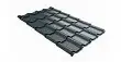 Металлочерепица Grandline Камея 0.45 Drap RAL 7016 антрацитово-серый