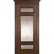 Межкомнатная дверь Porte Vista Классика Рим коньяк красный со стеклом