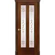Межкомнатная дверь La Porte серия Classic модель 300.8 красное дерево витраж с бевелсами Ажур