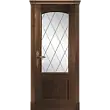Межкомнатная дверь La Porte серия Classic модель 300.2 красное дерево со стеклом Ромб