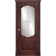 Межкомнатная дверь La Porte серия Classic модель 300.4 красное дерево со стеклом Эстет