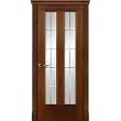 Межкомнатная дверь La Porte серия Classic модель 300.8 красное дерево со стеклом Классика