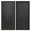 Входная дверь металлическая Интекрон Профит Black цвет Лофт черный / Лучи-М венге распил кофе