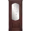 Межкомнатная дверь La Porte серия Classic модель 300.4 красное дерево со стеклом Вьюн