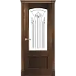 Межкомнатная дверь La Porte серия Classic модель 300.2 красное дерево со стеклом Тесса