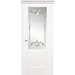 Межкомнатная дверь La Porte серия New Classic модель 200.1 эмаль белая витраж с бевелсами Румба