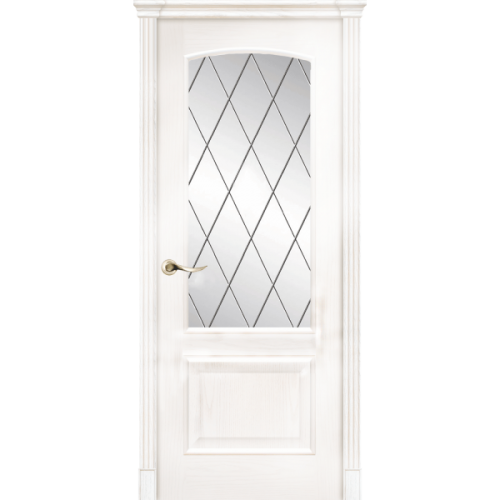 Межкомнатная дверь La Porte серия Classic модель 300.2 ясень бланко со стеклом Ромб