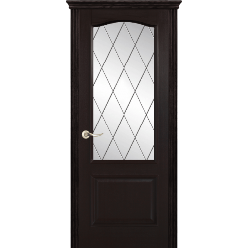 Межкомнатная дверь La Porte серия New Classic модель 200.4 ясень браун со стеклом Ромб