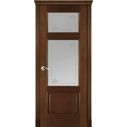 Межкомнатная дверь La Porte серия Classic модель 300.6 красное дерево со стеклом Терра
