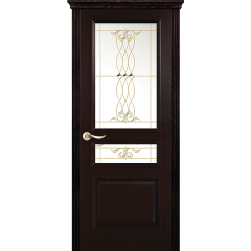 Межкомнатная дверь La Porte серия New Classic модель 200.2 ясень браун витраж с бевелсами Танго