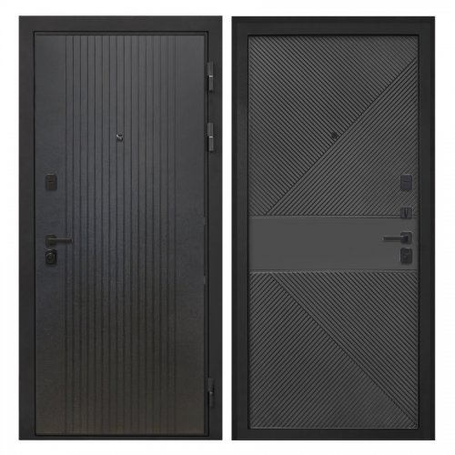 Входная дверь металлическая Интекрон Профит Black цвет Лофт черный / ФЛ-613 черный крашеный