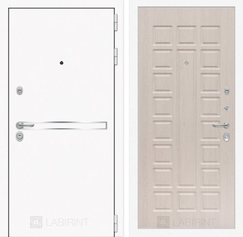Входная дверь Лабиринт Line White 04 - Беленый дуб