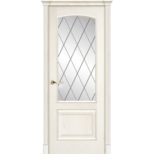 Межкомнатная дверь La Porte серия Classic модель 300.2 ясень карамель со стеклом Ромб