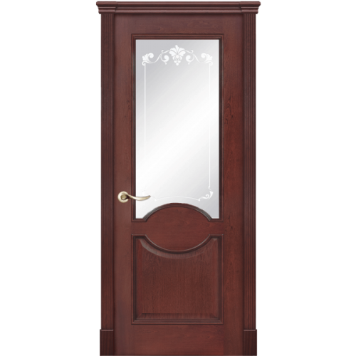 Межкомнатная дверь La Porte серия Classic модель 300.7 красное дерево со стеклом Аврора