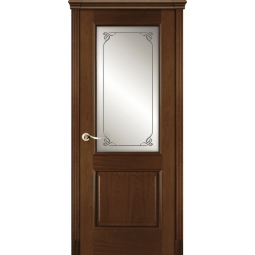 Межкомнатная дверь La Porte серия Classic модель 300.3 красное дерево со стеклом Мари