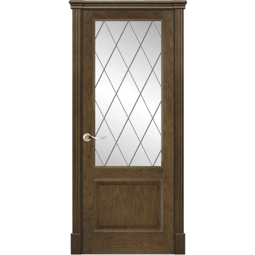 Межкомнатная дверь La Porte серия New Classic модель 200.1 дуб миндаль со стеклом Ромб