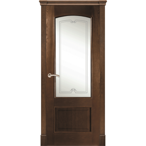 Межкомнатная дверь La Porte серия Classic модель 300.2 красное дерево со стеклом Монро