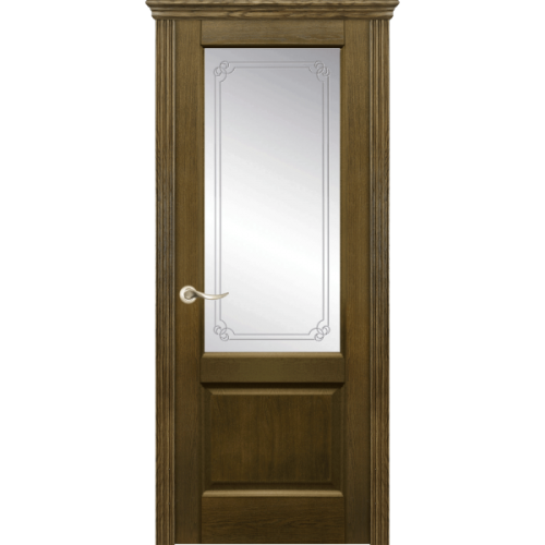 Межкомнатная дверь La Porte серия New Classic модель 200.1 дуб коньяк стекло контур София