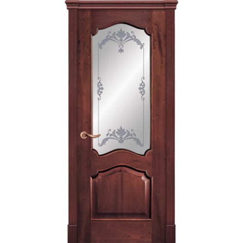 Межкомнатная дверь La Porte серия Classic модель 300.5 красное дерево контур с заливкой Сиена