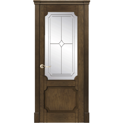 Межкомнатная дверь La Porte серия New Classic модель 200.3 дуб миндаль со стеклом Падуя