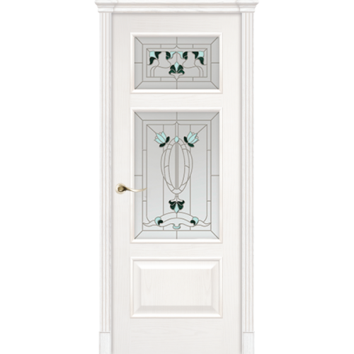 Межкомнатная дверь La Porte серия Classic модель 300.6 ясень бланко с витражом Корсо