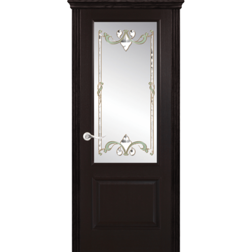 Межкомнатная дверь La Porte серия New Classic модель 200.1 ясень браун витраж с бевелсами Румба