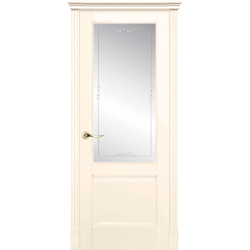 Межкомнатная дверь La Porte серия New Classic модель 200.1 эмаль слоновая кость матовое стекло Эльза