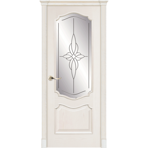 Межкомнатная дверь La Porte серия Classic модель 300.4 ясень карамель со стеклом Эстет