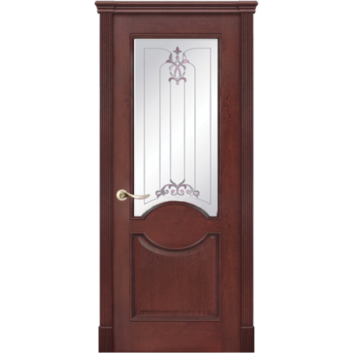 Межкомнатная дверь La Porte серия Classic модель 300.7 красное дерево контур с заливкой Камелия