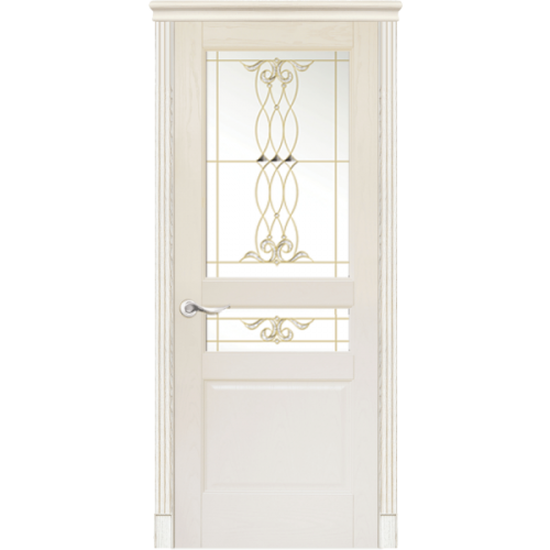 Межкомнатная дверь La Porte серия New Classic модель 200.2 ясень карамель витраж с бевелсами Танго