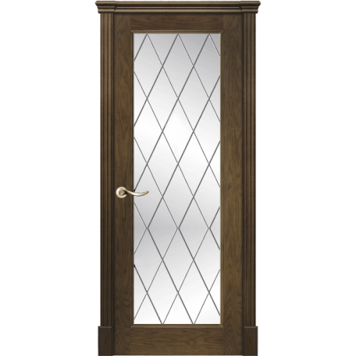 Межкомнатная дверь La Porte серия New Classic модель 200.6 дуб миндаль со стеклом Ромб