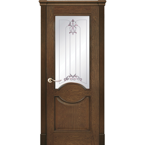 Межкомнатная дверь La Porte серия Classic модель 300.7 дуб миндаль контур с заливкой Камелия
