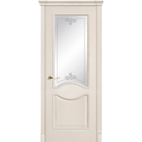 Межкомнатная дверь La Porte серия Classic модель 300.7 ясень карамель со стеклом Санта