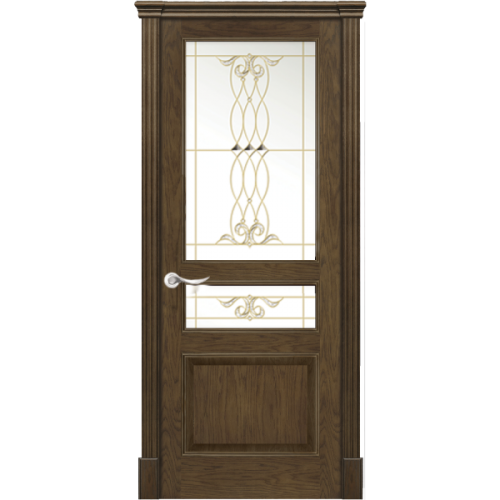 Межкомнатная дверь La Porte серия New Classic модель 200.2 дуб миндаль витраж с бевелсами Танго
