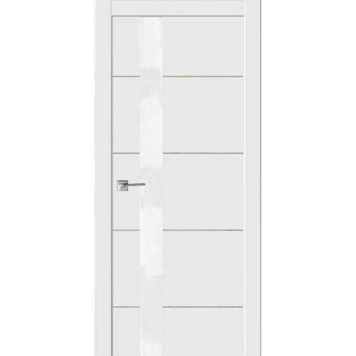 Межкомнатная дверь La Porte серия Modern модель 100.2S эмаль белая со стеклом