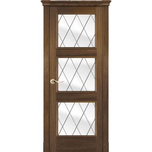 Межкомнатная дверь La Porte серия Classic модель 300.9 дуб миндаль со стеклом Ромб