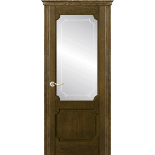 Межкомнатная дверь La Porte серия New Classic модель 200.3 дуб коньяк с матовым стеклом Кифа