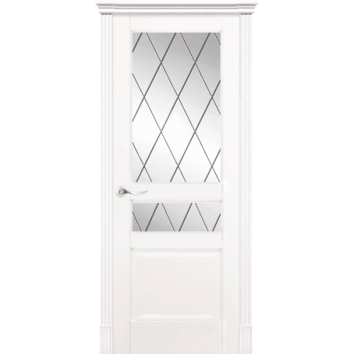 Межкомнатная дверь La Porte серия New Classic модель 200.2 эмаль белая со стеклом Ромб