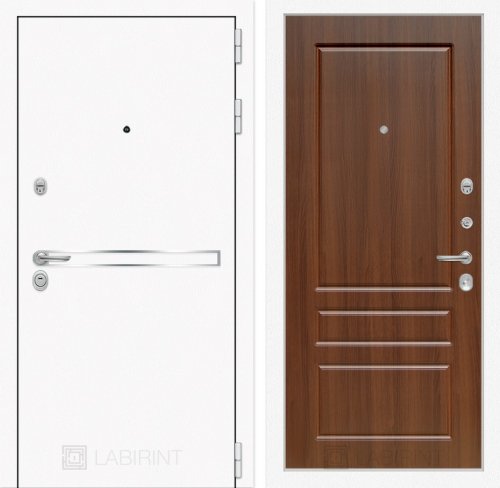 Входная дверь Лабиринт Line White 03 - Орех бренди