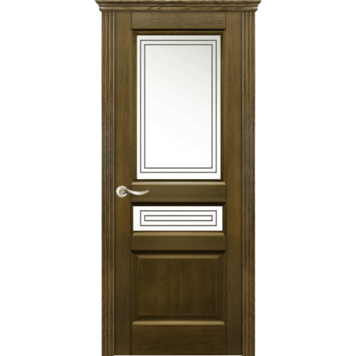 Межкомнатная дверь La Porte серия New Classic модель 200.2 дуб коньяк со стеклом квадро