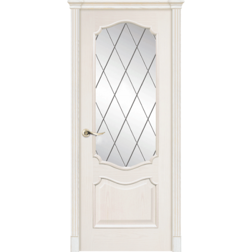 Межкомнатная дверь La Porte серия Classic модель 300.4 ясень карамель со стеклом Ромб