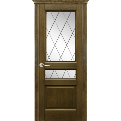 Межкомнатная дверь La Porte серия New Classic модель 200.2 дуб коньяк со стеклом Ромб