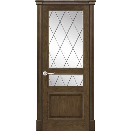 Межкомнатная дверь La Porte серия New Classic модель 200.2 дуб миндаль со стеклом Ромб