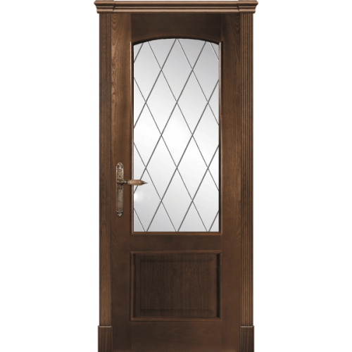 Межкомнатная дверь La Porte серия Classic модель 300.2 красное дерево со стеклом Ромб