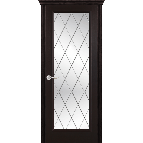 Межкомнатная дверь La Porte серия New Classic модель 200.6 ясень браун со стеклом Ромб