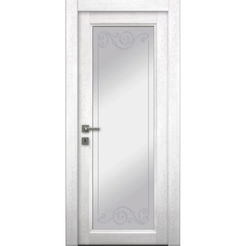 Межкомнатная дверь La Porte серия Master модель 400.1 аляска стекло Флора