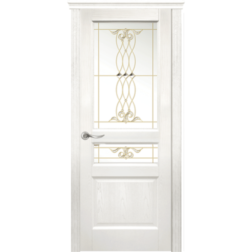 Межкомнатная дверь La Porte серия New Classic модель 200.2 ясень бланко витраж с бевелсами Танго